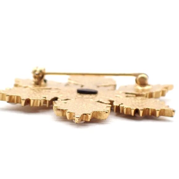 CHANEL CC Logo Bijou Snowflake Brooch 01A Gold France Vintage 30RL405 - Picture 4 of 7